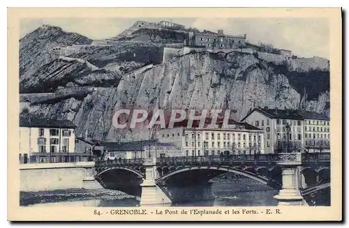 Cartes postales Grenoble le pont de l'Esplanade et les Forts