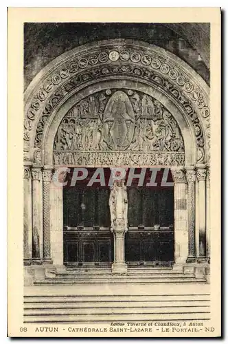Cartes postales Autun cathedrale Saint Lazare le portail