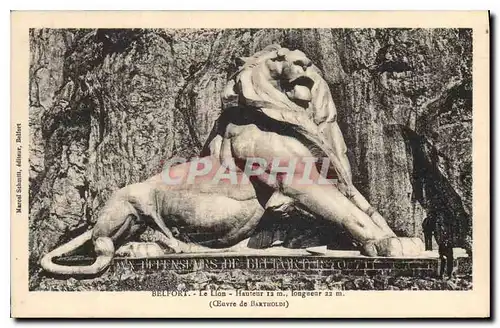 Cartes postales Belfort le Lion Oeuvre de Bartholdi