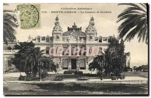 Cartes postales Collection Artistique Monte Carlo le casino et Jardins