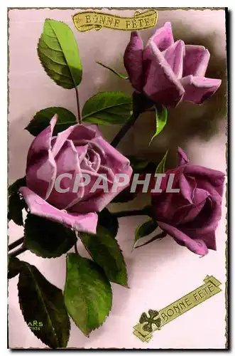 Ansichtskarte AK Bonne fete Fleurs Roses