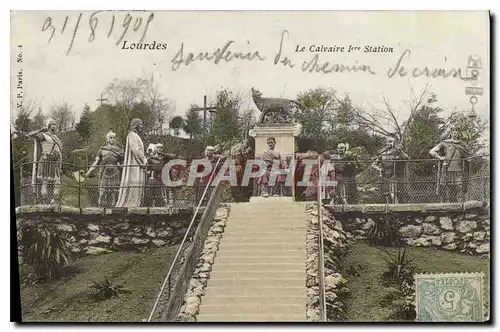 Cartes postales Lourdes le Calvaire I ere station