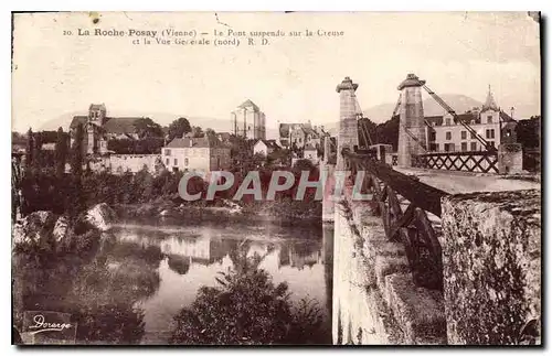 Ansichtskarte AK La Roche Posay les Bains Vienne le pont suspendu sur la Creuse et la vue generale Nord