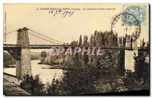 Cartes postales La Roche Posay Les Bains Vienne la Creuse et le pont suspendu