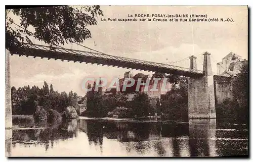 Ansichtskarte AK La Roche Posay Les Bains Vienne le pont suspendu sur la Creuse et la vue generale Cote N O