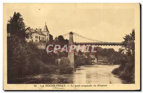 Cartes postales La Roche Posay le pont suspendu vu d'amont