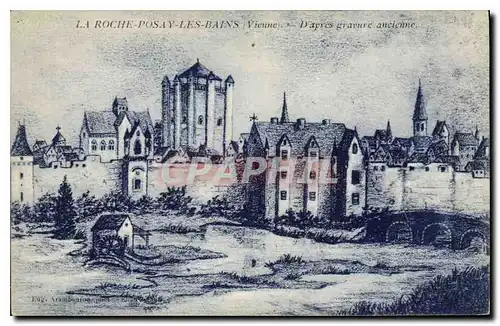 Cartes postales La Roche Posay les Bains Vienne D Apres gravure ancienne
