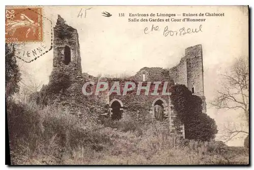 Cartes postales Environs de Limoges Ruines de Chalucet Salle des Gardes et Cour d'Honneur