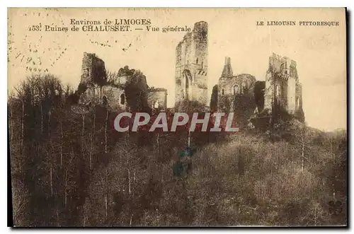 Cartes postales Environs de Limoges Ruines de Chalusset Vue generale