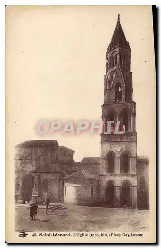 Cartes postales St Leonard Hte Vienne L'Eglise Place Gay Lussac