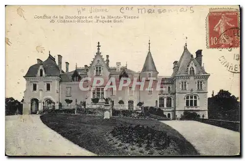 Cartes postales Confins de la Dordogne et de la Haute Vienne Chateau Rocher Facade Sud