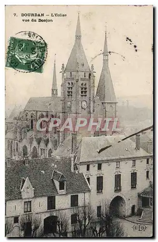 Cartes postales Dourdan l'Eglise vue du Donjon