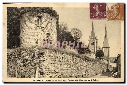 Ansichtskarte AK Dourdan S et O Rue des Fosses du Chateau et l'Eglise