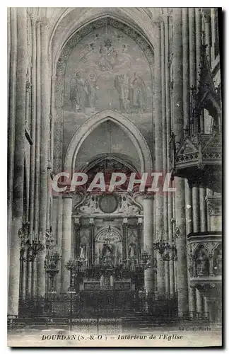 Ansichtskarte AK Dourdan S et O Interieur de l'Eglise