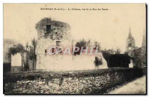 Ansichtskarte AK Dourdan S et O Le Chateau vue de la Rue des Fosses