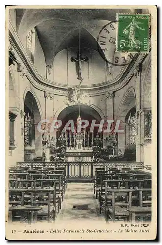 Ansichtskarte AK Asnieres Eglise Paroissiale Ste Genevieve Le Maitre Autel