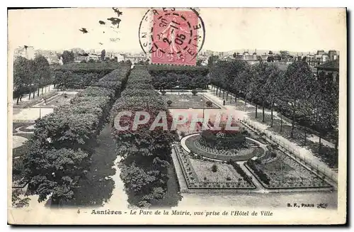 Cartes postales Asnieres Le Parc de la Mairie vue prise de l'Hotel de Ville