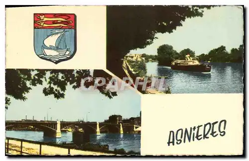 Cartes postales Asnieres Le pont d'Asnieres l'Ile des Revageurs