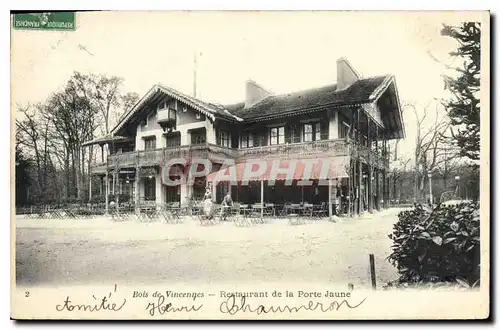 Cartes postales Bois de Vincennes Restaurant de la Porte Jaune