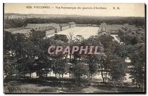 Cartes postales Vincennes Vue panoramique des Quartoers d'Artillierie Militaria