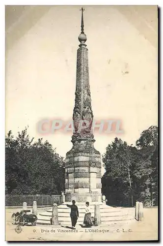 Cartes postales Bois de Vincennes l'Obelisque
