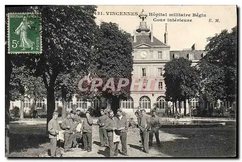 Cartes postales Vincennes Hopital militaire Begin Cour Interieure Militaria