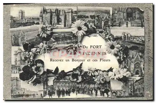 Ansichtskarte AK Vincennes Du Fort Recevez un Bonjour et cec Fleurs