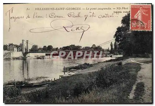 Cartes postales Villeneuve Saint Georges S et O Le pont suspendu