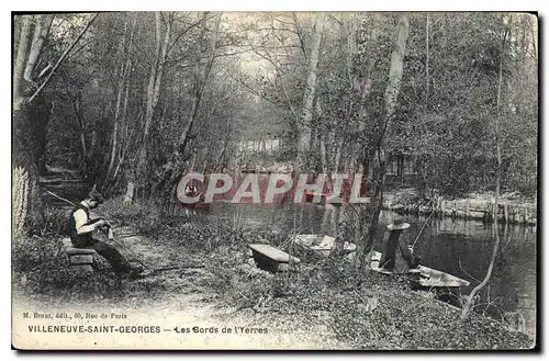 Cartes postales Villeneuve Saint Georges Les Bords l'Yerres Peche Pecheur