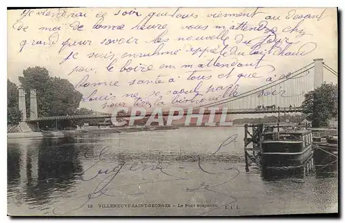 Ansichtskarte AK Villeneuve Saint Georges S et O Le Pont suspendu