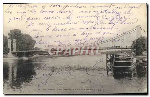 Cartes postales Villeneuve Saint Georges S et O Le Pont suspendu