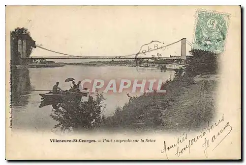 Cartes postales Villeneuve Saint Georges S et O Pont suspendu sur la Seine
