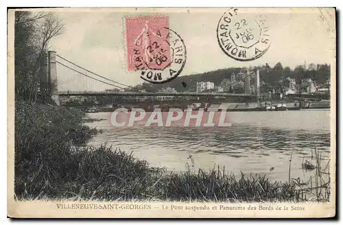 Ansichtskarte AK Villeneuve Saint Georges Le Pont suspendu et Panorama des Bords de la Seine