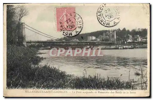 Cartes postales Villeneuve Saint Georges Le Pont suspendu et Panorama des Bords de la Seine