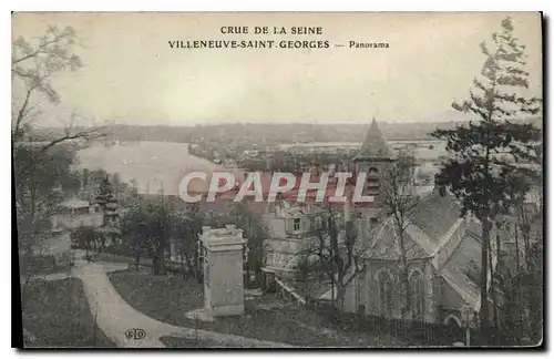 Cartes postales Crue de la Seine Villeneuve Saint Georges S et O Panorama