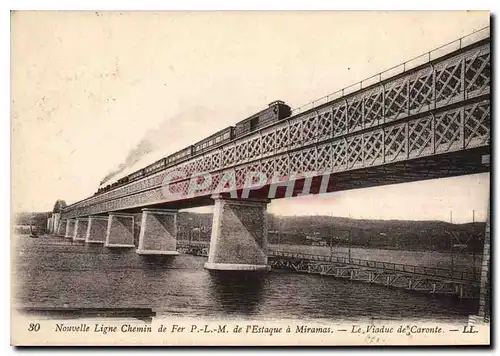 Cartes postales Nouvelle Ligne Chemin de Fer de l'Estaque a Miramas Le Viaduc de Caronte Train