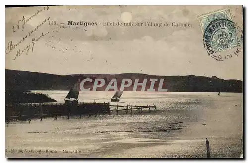 Cartes postales Martigues Effet de nuit sur l'etang de Caronte