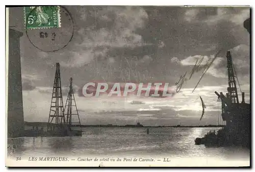 Cartes postales Les Martigues Coucher de Soleil vu de Pont de Caronte