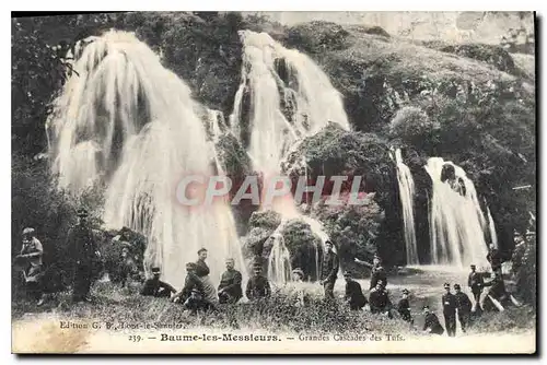 Ansichtskarte AK Baume les Messieurs Grandes Grandes Cascades des Tufs Militaria