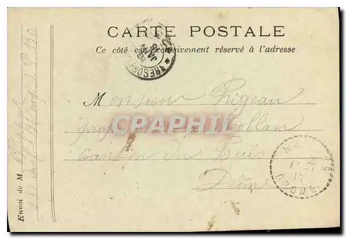 Carte de Franchise Militaire Rigeau Canton du Buis Mollan Drome