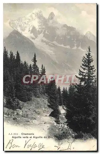 Cartes postales Chamonix Aiguille verte et Aiguille du Dru