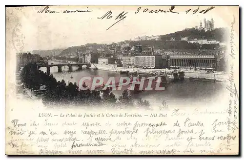 Cartes postales Lyon Le Palais de Justice et le Coteau de Fourviere