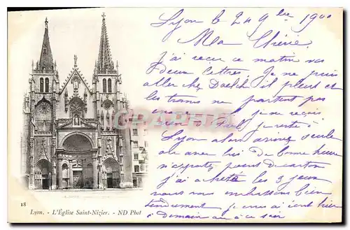 Cartes postales Lyon L'Eglise St Nizier