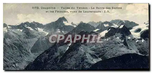 Cartes postales Dauphine Vallee du Veneon La Barre des Ecrins et les Fetoules vues de Lauranoure