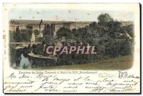 Ansichtskarte AK Paris Panorama des Buttes Chaumont et Mairie du XIX Arrondissement