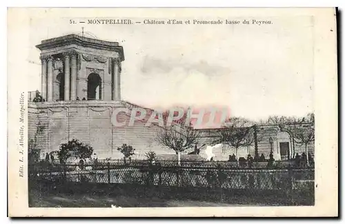 Cartes postales Montpellier Chateau d'Eau et Promenade basse du Peyran