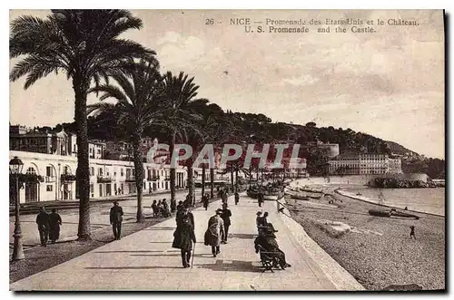 Ansichtskarte AK Nice Promenade des Etats Unis et le Chateau