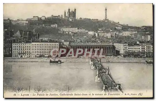 Cartes postales Lyon Le Palais de Justice Cathedrale St Jean