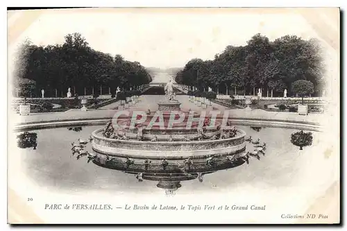 Cartes postales Parc de Versailles Le Bassin de Latone le Tapis Verl et le Grand Canal