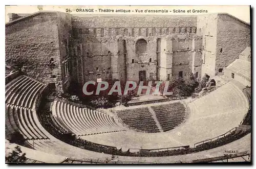 Cartes postales Orange Theatre antique Vue d'ensemble Scene et Gradins